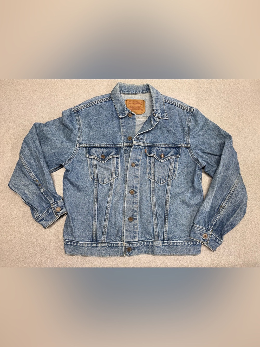 Vintage Levi’s Light Blue Denim Jacket Orange Tag Classic Trucker Style